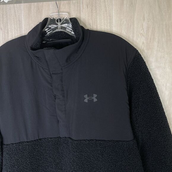 Under Armour Golf Sweater Pullover Mens XL Hybrid Snap Button Mock Neck 1/4 Logo - Picture 3 of 13